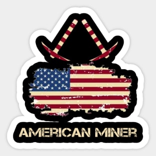 American Flag Miner Sticker